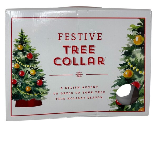 Festive Red Velvet Tree Collar Christmas Holiday Decor Classic Lux - Picture 1 of 4